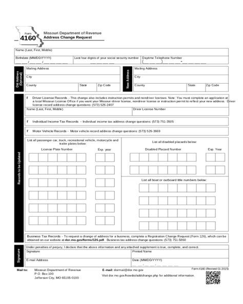 change of address missouri dmv