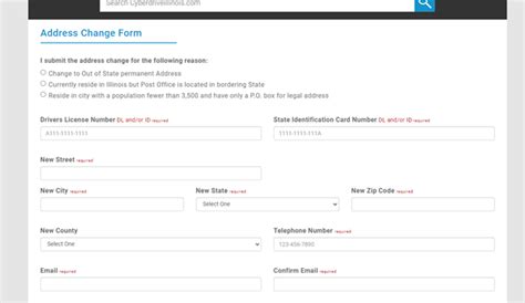 dmv illinois address change documents