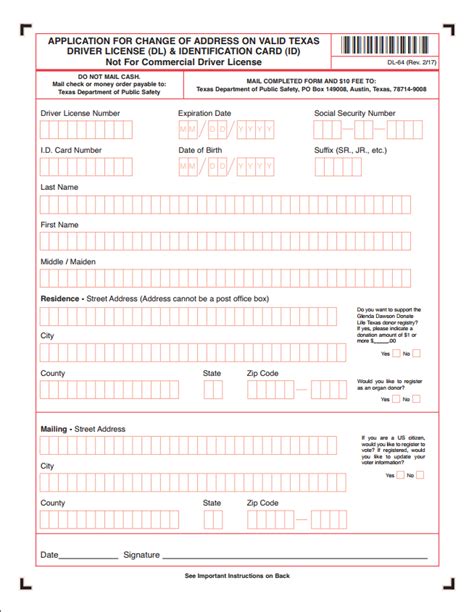 dmv texas change of address online