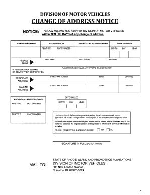 ri dmv change of address